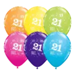 Latexballon mit Motiv – 21. Geburtstag | Bunter Mix