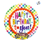Singender Folienballon – Happy Birthday To You | Bunte Punkte