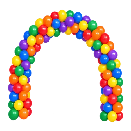 Ballonportal aus Latex &ndash; Farbenmix