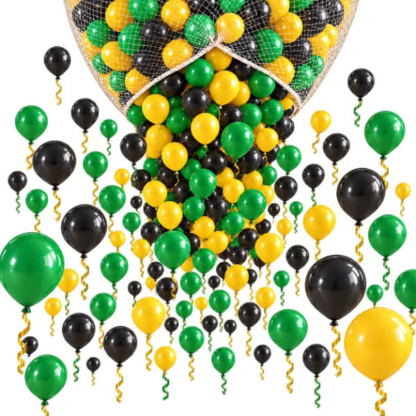 Ballon Massenstart Fallnetz – Latexballons Schwarz-Grün-Gelb