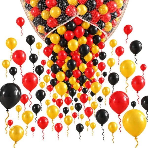 Ballon Massenstart mit Fallnetz – Latexballons Schwarz-Rot-Gold